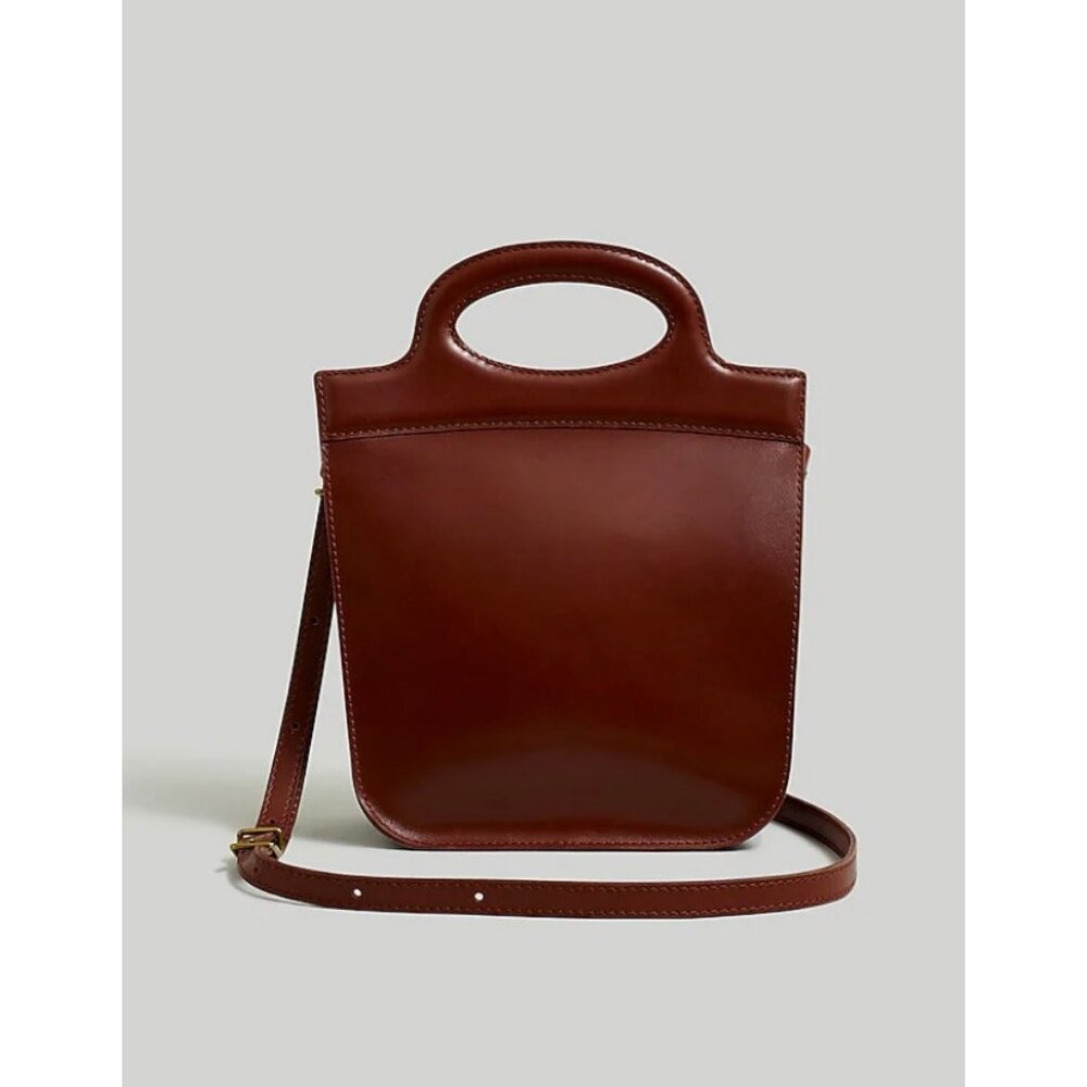 Madewell $158 The Toggle Crossbody Bag in Leather Cherry Wood NM953 D